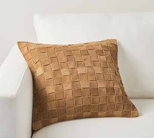 Funda de Cojín Cuadrada de Gamuza con Diseño de Patchwork, Cosida a Mano, Decoración Moderna para el Hogar - Product Image 6