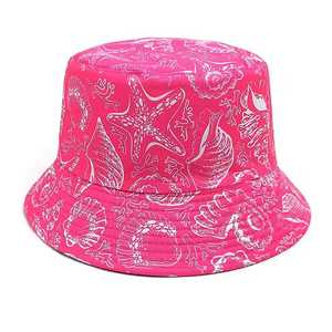 Sombrero de Pescador Unisex, Blanco y Negro, con Estampado de Vida Marina, Lona de Poliéster, Casual, para Playa, Primavera, Verano, Adultos - Product Image 3