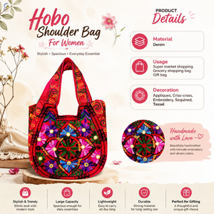 Hobo Shoulder Bag for Women Stylish <b>Handbag</b> | Casual Large Capacity Tote Bag Everyday Use | Fashion Shoulder Purse Ladies Bag - Product Image 6
