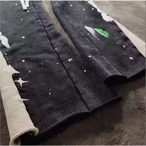 ชุดเซ็ตฮู้ดดี้ซิปและกางเกงจ็อกเกอร์สไตล์วินเทจสำหรับผู้ชาย ผ้าฟอกสี แต่งคริสตัล ไซส์พลัส แฟชั่นสตรีทแวร์สุดเทรนด์ - Product Image 3