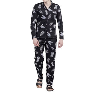 Trendy <b>Men</b> <b>Pajama</b> <b>Set</b> Custom Logo Long Sleeve Night Suit Summer Wear Custom Size <b>Pajama</b> <b>Set</b> - Product Image 1
