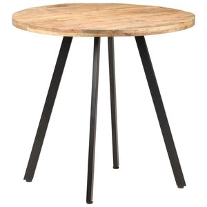 Table à manger en bois de manguier naturel, durable, finition brute avec placage attrayant - Product Image 5