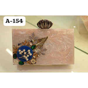 Iridescent Resin Clutch Shimmering Acrylic Purse Reflecting Rainbow Tones, Perfect For Festivals Or Glam Nights - Product Image 1