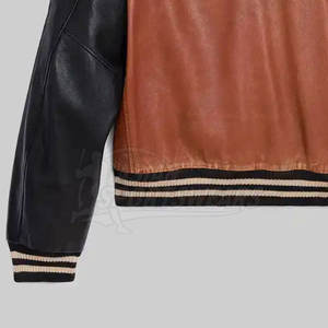 Chaquetas Varsity de Cuero de Moda Urbana, Corte Holgado, Estilo Moderno y Estético, Ropa Letterman - Product Image 4