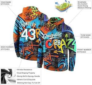 Sudadera con Capucha de Béisbol Premium, Diseño Personalizado con Logotipo del Equipo, Nombre y Número, Sudadera Sublimada, Bajo MOQ, Proveedor OEM/ODM - Product Image 3