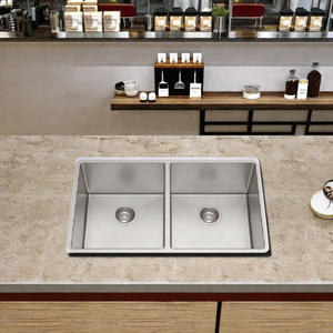 Évier de cuisine de luxe à double cuvette fait à la main en acier inoxydable 304 profond directement de l'usine vietnamienne à très bon prix - Product Image 3