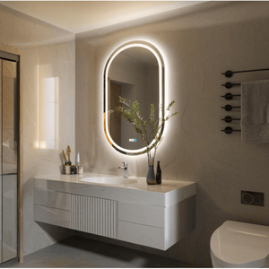 Specchio LED da Bagno Rettangolare 20x28 Pollici, Montaggio a Parete, Antiappannamento e Antigraffio, con Vetro Temperato e Cornice in MDF - Product Image 2