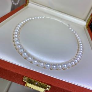 9-10mm Freshwater Pearl <b>Necklace</b> with S925 <b>Silver</b> Near Mother's <b>Chain</b> Lock Finished Bone <b>Chain</b> Mother's Day Gift - Product Image 2