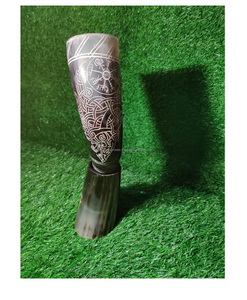 Cuerno Vikingo para Beber Hecho a Mano, Cuerno Natural Tallado y Pulido con Funda de Cuero y Abrebotellas para Cerveza, Vino y Hidromiel - Product Image 3