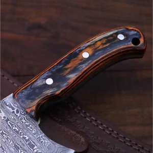 Cuchillo de Cocina JEXMOO OEM Hecho a Mano de Acero de Damasco de Grado Industrial, Cuchillo Multifuncional con Patrón de Gota de Lluvia, Funda de Cuero - Product Image 4