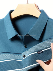 Meilleure vente T-shirt pour homme prix de gros Logo sur mesure polos longs à séchage rapide, polos pour hommes - Product Image 2