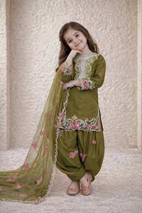 Salwar Kameez para niñas musulmanas, acrílico, invierno, Salwar Kameez para niñas musulmanas, cálido, elegante, bordado, traje tradicional. - Product Image 2