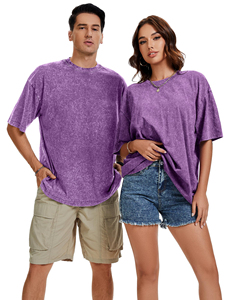 เสื้อยืดคอกลมทรงโอเวอร์ไซส์ ผ้าฟอกสี 280 กรัม ทรงหลวม ไหล่ตก แบบเบสิค สำหรับผู้ชาย สไตล์วินเทจ แขนสั้น สีพื้น เสื้อยูนิเซ็กส์ - Product Image 5