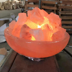 Lampe en sel de l'Himalaya artisanale, boules de sel dans un bol de feu pour la décoration de la maison et les cadeaux - Prix fabricant - Product Image 1
