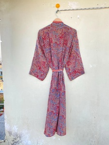 Naranja indio seda vintage indio hecho a mano Sari kimono - Product Image 6