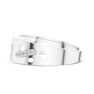 Bague pour homme en diamant de laboratoire CROWNLINE, or blanc 18 carats plaqué rhodium, style minimaliste, luxe, mariage, fiançailles, soirée, quotidien - Product Image 3