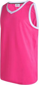 Custom Blue <b>White</b> Basketball Jersey V-Neck Tank Sleeveless Sublimation Transfer Printed 100% Polyester Mesh Moisture Wicking - Product Image 5