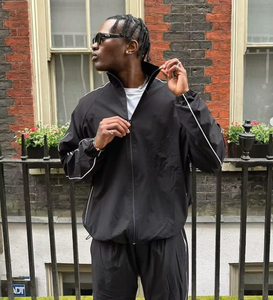 OEM Custom Piping Sports Wind Breaker Track Suit NYLON Windbreaker <b>Tracksuit</b> for Men - Product Image 3