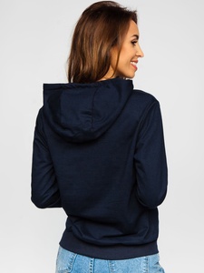 Sudaderas con capucha personalizadas para mujer, nuevo diseño OEM, azul marino - Product Image 2