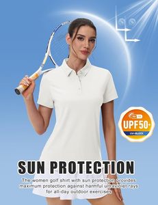 Polo à manches courtes pour femme, couleur unie, respirant, tricoté, décontracté, sportif - Product Image 6