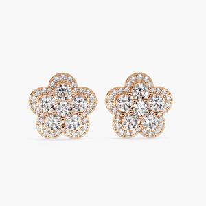 Boucles d'oreilles clous en diamant de laboratoire en forme de cerf-volant, or 14 carats, certifiées IGI, bijoux de luxe modernes, géométriques et minimalistes pour fiançailles et soirées - Product Image 2