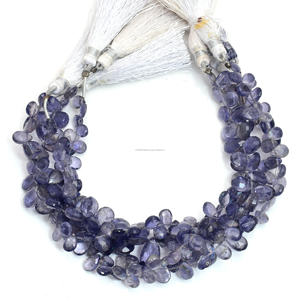Vente en gros de pierres précieuses naturelles de qualité supérieure, Iolite bleue facettée en forme de poire, brin de 8 pouces, 4,5x5 8x13,5 mm, fabrication de bijoux, bracelet - Product Image 4
