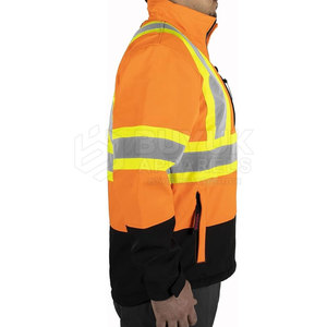 Chaqueta de Trabajo Impermeable, Reflectante y Transpirable de Alta Visibilidad, 100% Poliéster, con Capucha y Respirador, para Trabajadores de la Construcción - Product Image 3