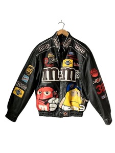 Chaqueta Bomber M&MS de Cuero Negro, Resistente al Viento, Ecológica, de Color Sólido, Estilo Urbano, Hecha en Pakistán - Product Image 1