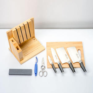Juego de cuchillos de acero inoxidable JAYA MATA, juego de cuchillos de cocina con soporte de madera, juego de 9 piezas con tabla de cortar - Product Image 3