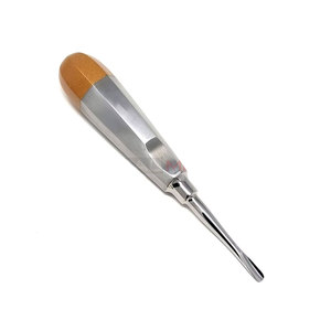 Dental Luxating Elevator Straight 5mm Gold Handle German Stainless Steel Manual Tool for Tooth Extraction Dental Instruments - Product Image 1