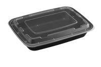 Boîte alimentaire rectangulaire en plastique avec couvercle, compartiment unique, sans BPA, design simple, portable, 58 oz