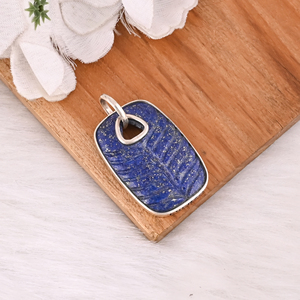 Hot Selling 925 Sterling Silver <b>Lapis</b> <b>Lazuli</b> <b>Pendant</b> Carving Gemstone Cute Women Charm <b>Pendant</b> Necklace - Product Image 3