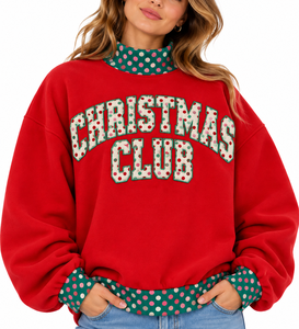 <b>Women's</b> <b>Christmas</b> Oversized Mock Neck <b>Sweatshirt</b> Custom Polka Dot Long Sleeve Winter Holiday Pullover Wholesale Private Lable - Product Image 1