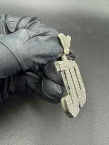 Colgante de Moissanita con Letra Inicial J D Personalizable Estilo Hip Hop, Letra Grande con Incrustaciones, Plata de Ley 925, Joyería Fina, Colgantes y Dijes - Product Image 3