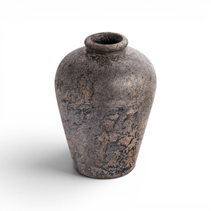 <b>Rustic</b> Terracotta Clay Ceramic Glazed Handmade Flower Vase Aesthetic Home Decor Tabletop Bali Home Basket Bali - Product Image 1