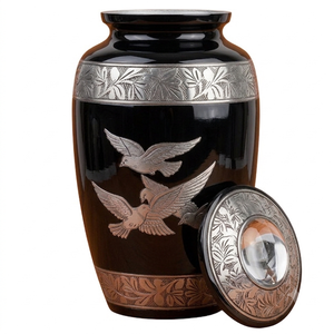 Urna Funeraria de Aluminio con Diseño de Pájaros Plateados, Estilo Europeo, Personalizable con Grabado, para Cenizas Humanas, Color Mármol Púrpura - Product Image 6