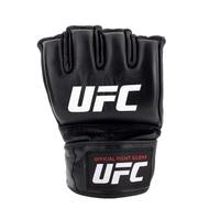 Gants de boxe UFC en cuir véritable à demi-doigts pour MMA, kick-boxing et arts martiaux, avec fermeture auto-agrippante, vente en gros