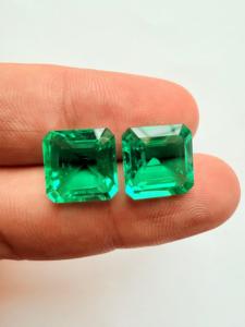 Esmeralda Natural de Alta Calidad, Corte Esmeralda de 12 mm, para Joyería, Anillos, Colgantes, de la India, Exportador, Mejor Precio - Product Image 1