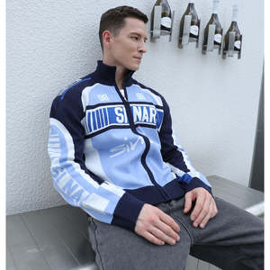Custom Logo 100% Cotton Men's Winter Sweater Casual Knitwear Zipper Jumper Graphic Track Coat <b>Vintage</b> <b>Racing</b> <b>Jacket</b> for Men - Product Image 3