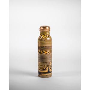 Wood Grain Copper <b>Water</b> <b>Bottle</b> Nature Inspired Designer Metal Drink Flask Reusable Travel <b>Bottle</b> OEM ODM Manufacturer - Product Image 1