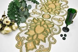 Luxury Dining <b>Table</b> <b>Mats</b> Pads Emneaded Floral Design Customized Shape Handmade 5mm Thickness for Hotel/Restaurant Events - Product Image 2