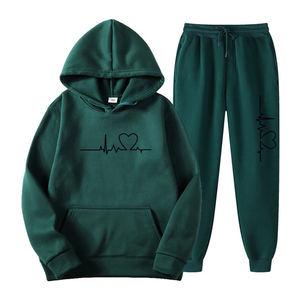 Conjunto Deportivo Informal para Hombre, Sudadera con Capucha y Pantalones Deportivos de Felpa 100% Algodón Rojo, Marca White Bird Express - Product Image 4