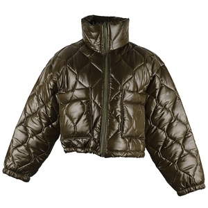 Women's Quilted Puffer <b>Windbreaker</b> Jacket Custom OEM Designs Winter Streetwear Stand Collar Fashion Outerwear Coats for Men - Product Image 6