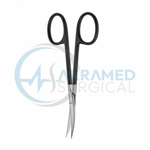 Ciseaux de tenotomie Super Cut Stevens 4,5 pouces, courbés, micro-dentelés, manche noir, acier inoxydable, instrument chirurgical CE ISO - Product Image 2