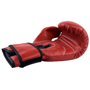 Gants de boxe en cuir rouge MH pour l'entraînement et le sparring, fermeture velcro au poignet, adultes de 14 ans et plus - Product Image 3