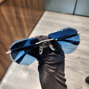 Venta caliente Gafas de Sol de Hip Hop personalizadas para hombres Mujeres 925 Color azul plateado Pass Diamond Tester Lente antirreflectante Moissanite - Product Image 1