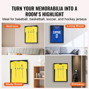 Large Lockable Sport Jersey <b>Shadow</b> <b>Box</b> 24 X 32 X 1.5 in 98% UV Protection Display Case with PC Glass Hangers - Product Image 6
