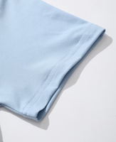 Women 2 Piece Set Light Blue Floral Embroidery Short Sleeve Top Knee Shorts Casual Regular Fit Breathable Polyester/Cotton