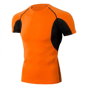 Wholesale Custom Short Sleeve Rash Guard Men Low MOQ Moisture Wicking <b>Compression</b> <b>Shirt</b> High Elastic Gym Base Layer Tops - Product Image 1