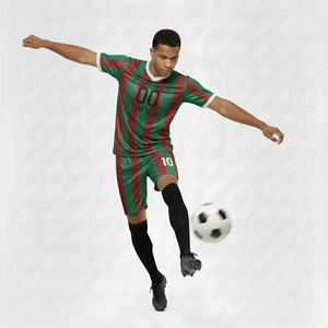 Ensemble d'uniformes de football personnalisés en gros, entièrement sublimés, coupe automatisée, design personnalisé, logo, nom d'équipe, séchage rapide, OEM - Product Image 2